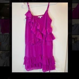 BANANA REPUBLIC silk mini dress with adjustable spaghetti straps.